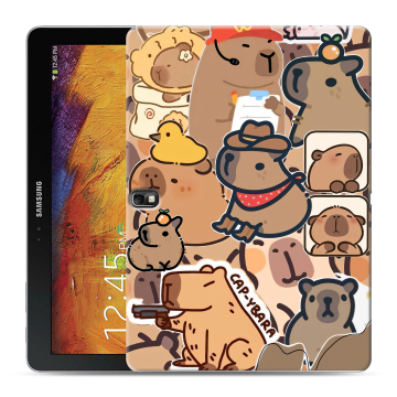 Силиконовый чехол на Samsung Galaxy Note 10.1 2014 editon с принтом капибара Силиконовый чехол на Samsung Galaxy Note 10.1 2014 editon с принтом капибара