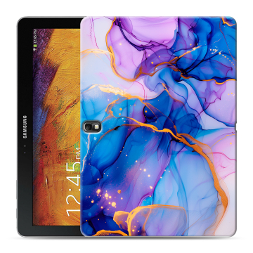Силиконовый чехол на Samsung Galaxy Note 10.1 2014 editon с принтом синий мрамор Силиконовый чехол на Samsung Galaxy Note 10.1 2014 editon с принтом синий мрамор