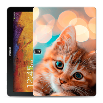 Силиконовый чехол на Samsung Galaxy Note 10.1 2014 editon с принтом котик Силиконовый чехол на Samsung Galaxy Note 10.1 2014 editon с принтом котик