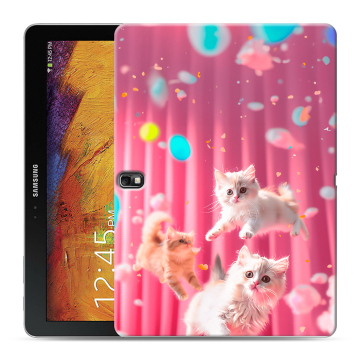 Силиконовый чехол на Samsung Galaxy Note 10.1 2014 editon с принтом милые котики