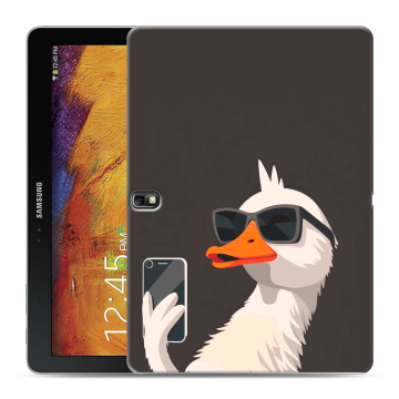 Силиконовый чехол на Samsung Galaxy Note 10.1 2014 editon с принтом утка в очках Силиконовый чехол на Samsung Galaxy Note 10.1 2014 editon с принтом утка в очках