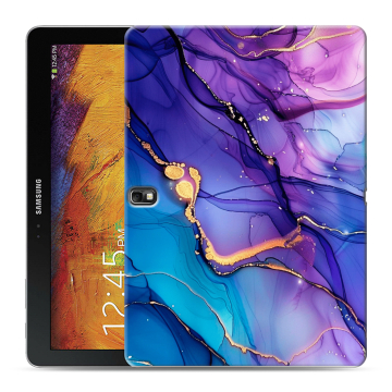 Силиконовый чехол на Samsung Galaxy Note 10.1 2014 editon с принтом синий мрамор Силиконовый чехол на Samsung Galaxy Note 10.1 2014 editon с принтом синий мрамор