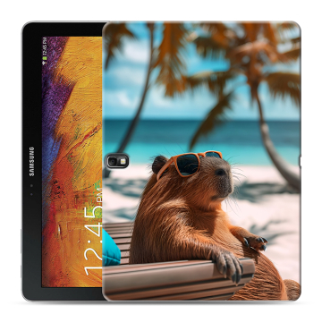 Силиконовый чехол на Samsung Galaxy Note 10.1 2014 editon с принтом Капибара Силиконовый чехол на Samsung Galaxy Note 10.1 2014 editon с принтом Капибара