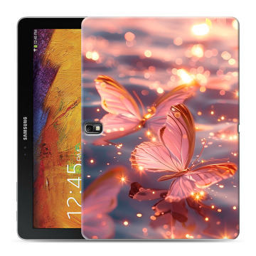 Силиконовый чехол на Samsung Galaxy Note 10.1 2014 editon с принтом бабочки розовые Силиконовый чехол на Samsung Galaxy Note 10.1 2014 editon с принтом бабочки розовые