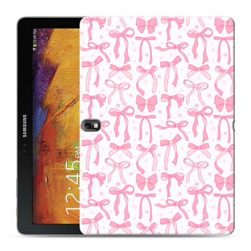 Силиконовый чехол на Samsung Galaxy Note 10.1 2014 editon с принтом Розовые бантики Силиконовый чехол на Samsung Galaxy Note 10.1 2014 editon с принтом Розовые бантики