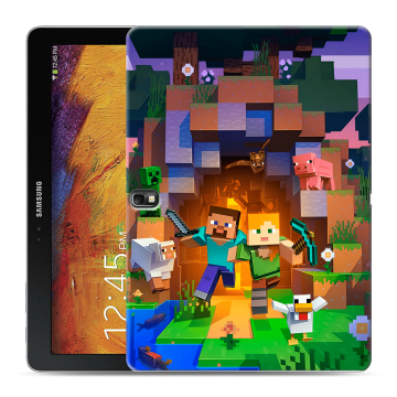 Силиконовый чехол на Samsung Galaxy Note 10.1 2014 editon с принтом Майнкрафт Minecraft Силиконовый чехол на Samsung Galaxy Note 10.1 2014 editon с принтом Майнкрафт Minecraft