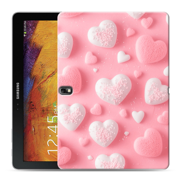 Силиконовый чехол на Samsung Galaxy Note 10.1 2014 editon с принтом Сердечки Силиконовый чехол на Samsung Galaxy Note 10.1 2014 editon с принтом Сердечки