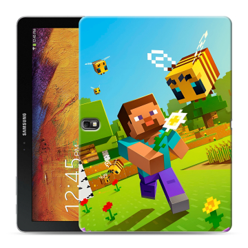 Силиконовый чехол на Samsung Galaxy Note 10.1 2014 editon с принтом Майнкрафт Minecraft