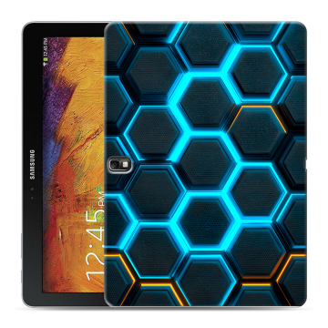 Силиконовый чехол на Samsung Galaxy Note 10.1 2014 editon с принтом Неоновые соты