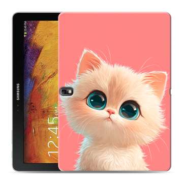 Силиконовый чехол на Samsung Galaxy Note 10.1 2014 editon с принтом Розовый котенок