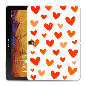 Силиконовый чехол на Samsung Galaxy Note 10.1 2014 editon с принтом Сердечки
