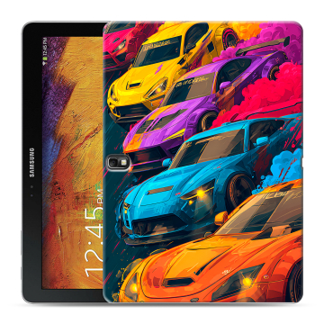 Силиконовый чехол на Samsung Galaxy Note 10.1 2014 editon с принтом Тачки