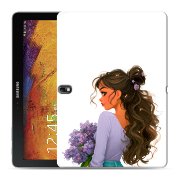 Силиконовый чехол на Samsung Galaxy Note 10.1 2014 editon с принтом девушка цветы Силиконовый чехол на Samsung Galaxy Note 10.1 2014 editon с принтом девушка цветы