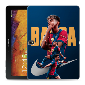 Силиконовый чехол на Samsung Galaxy Note 10.1 2014 editon с принтом Барселона Barca Yamal Силиконовый чехол на Samsung Galaxy Note 10.1 2014 editon с принтом Барселона Barca Yamal