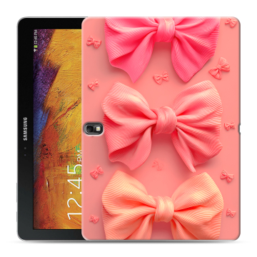 Силиконовый чехол на Samsung Galaxy Note 10.1 2014 editon с принтом Розовые бантики Силиконовый чехол на Samsung Galaxy Note 10.1 2014 editon с принтом Розовые бантики