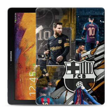 Силиконовый чехол на Samsung Galaxy Note 10.1 2014 editon с принтом Messi Barcelona Силиконовый чехол на Samsung Galaxy Note 10.1 2014 editon с принтом Messi Barcelona