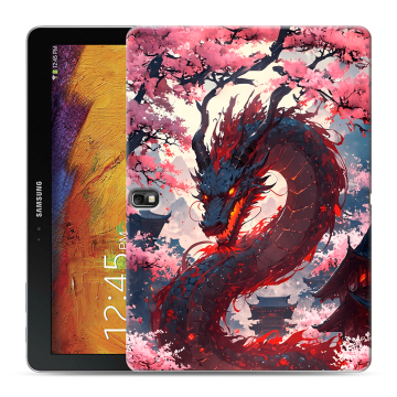 Силиконовый чехол на Samsung Galaxy Note 10.1 2014 editon с принтом Дракон Японский Силиконовый чехол на Samsung Galaxy Note 10.1 2014 editon с принтом Дракон Японский