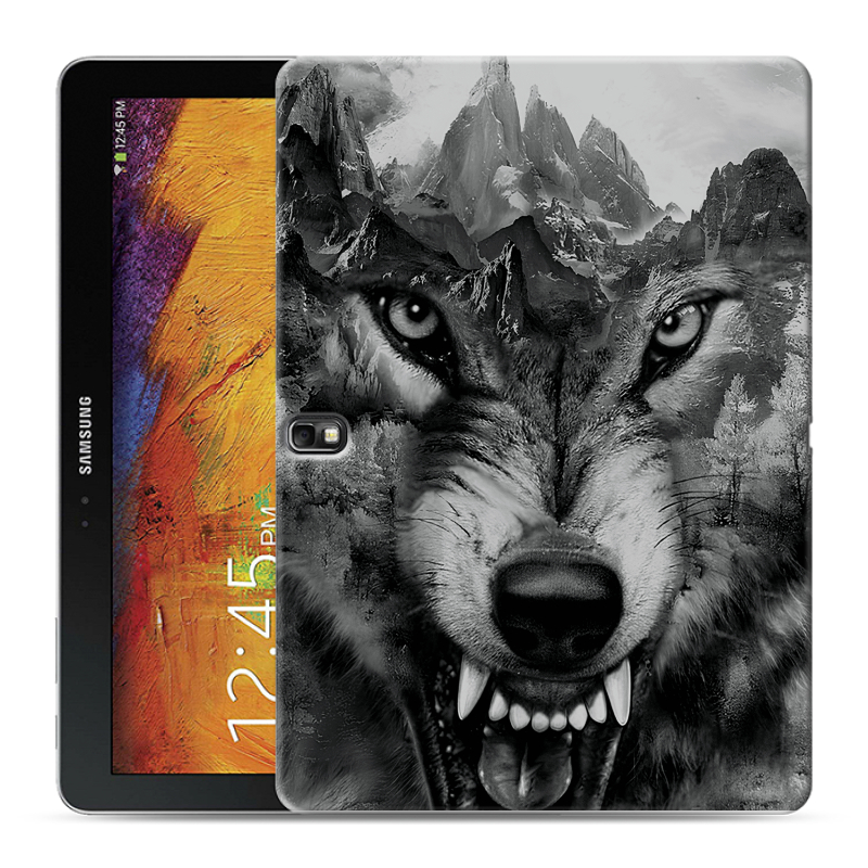 Силиконовый чехол на Samsung Galaxy Note 10.1 2014 editon с принтом Волк Силиконовый чехол на Samsung Galaxy Note 10.1 2014 editon с принтом Волк