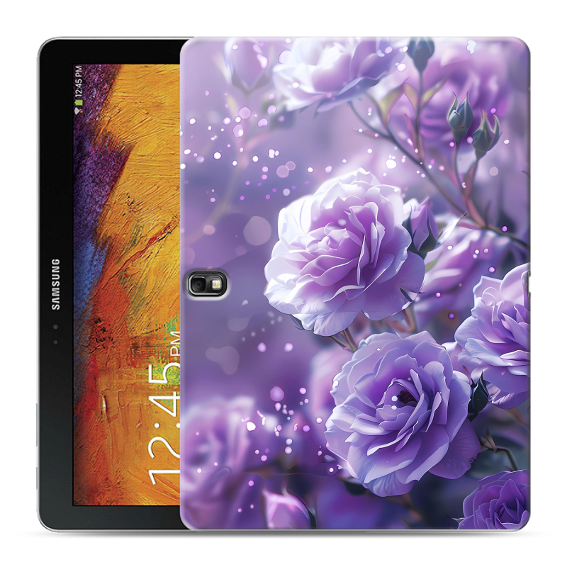 Силиконовый чехол на Samsung Galaxy Note 10.1 2014 editon с принтом Розы цветы Силиконовый чехол на Samsung Galaxy Note 10.1 2014 editon с принтом Розы цветы