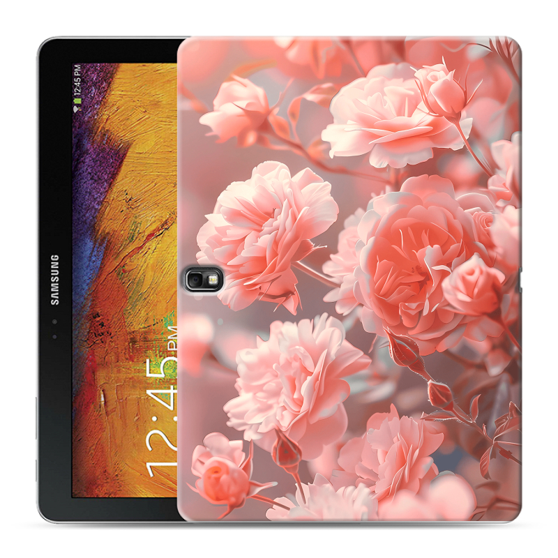 Силиконовый чехол на Samsung Galaxy Note 10.1 2014 editon с принтом Розы цветы Силиконовый чехол на Samsung Galaxy Note 10.1 2014 editon с принтом Розы цветы