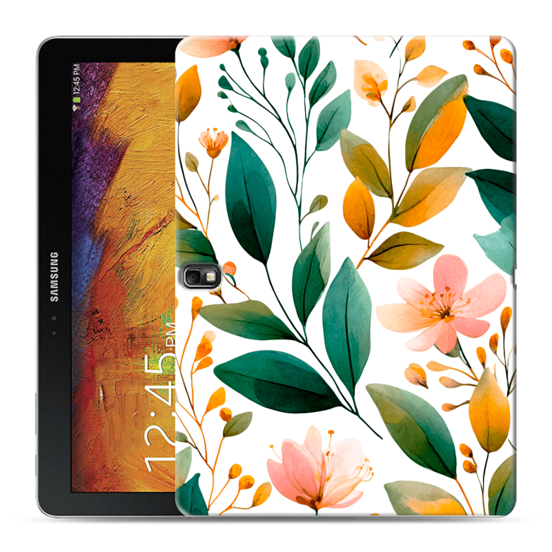 Силиконовый чехол на Samsung Galaxy Note 10.1 2014 editon с принтом Цветы паттерн Силиконовый чехол на Samsung Galaxy Note 10.1 2014 editon с принтом Цветы паттерн