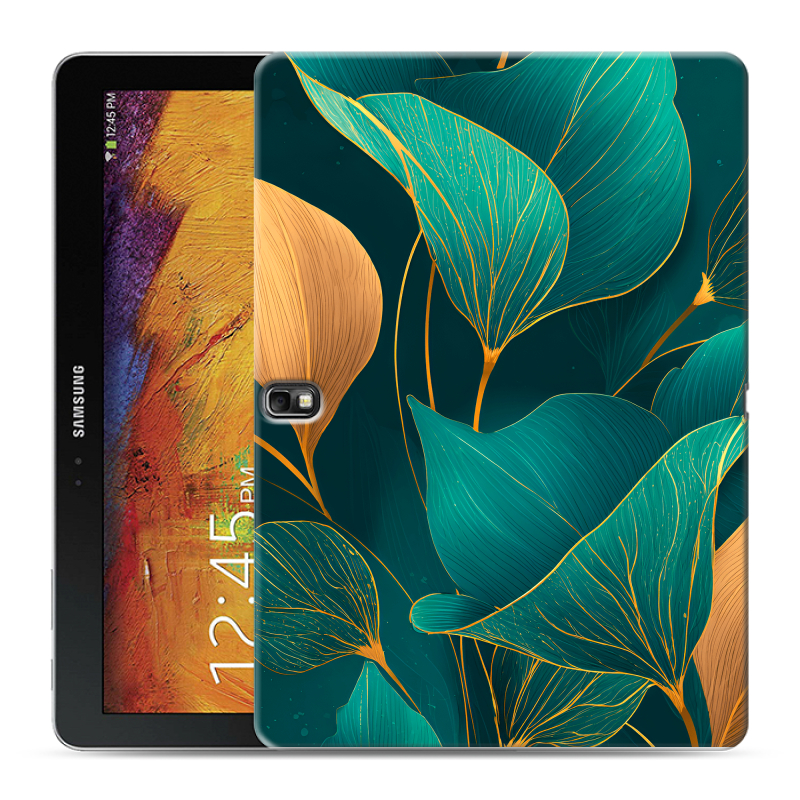 Силиконовый чехол на Samsung Galaxy Note 10.1 2014 editon с принтом Листья и золото Силиконовый чехол на Samsung Galaxy Note 10.1 2014 editon с принтом Листья и золото