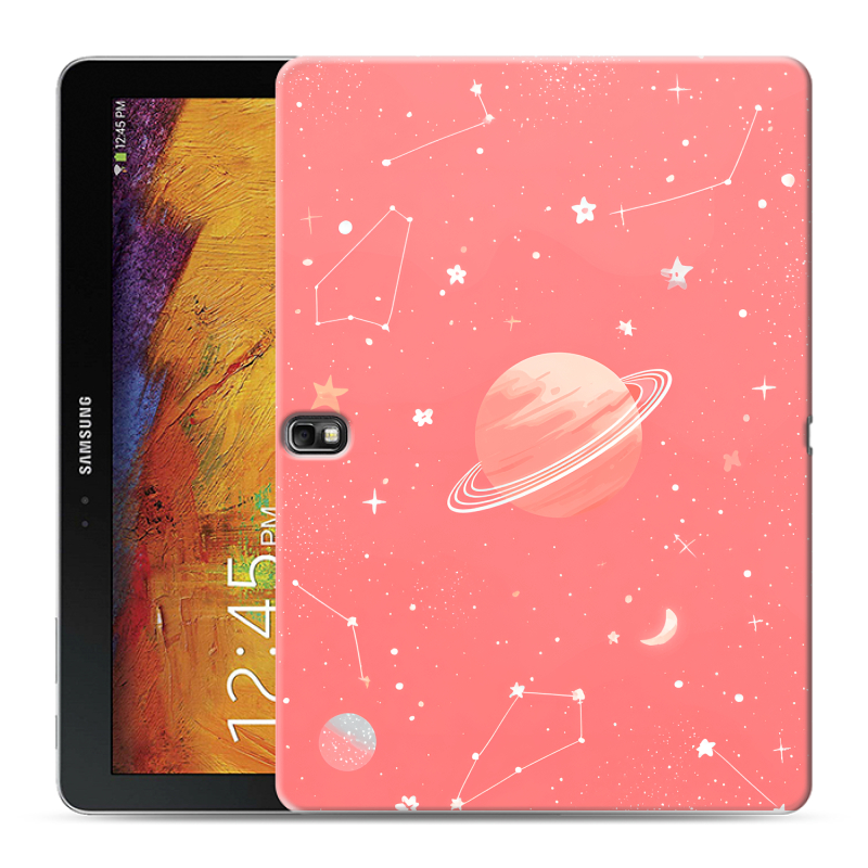Силиконовый чехол на Samsung Galaxy Note 10.1 2014 editon с принтом Розовый космос Силиконовый чехол на Samsung Galaxy Note 10.1 2014 editon с принтом Розовый космос