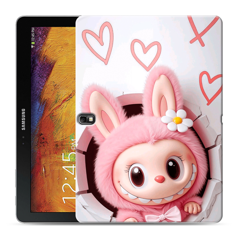 Силиконовый чехол на Samsung Galaxy Note 10.1 2014 editon с принтом Labubu Лабубу Силиконовый чехол на Samsung Galaxy Note 10.1 2014 editon с принтом Labubu Лабубу