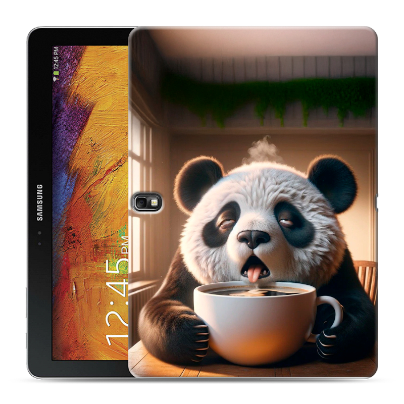 Силиконовый чехол на Samsung Galaxy Note 10.1 2014 editon с принтом смешная панда Силиконовый чехол на Samsung Galaxy Note 10.1 2014 editon с принтом смешная панда