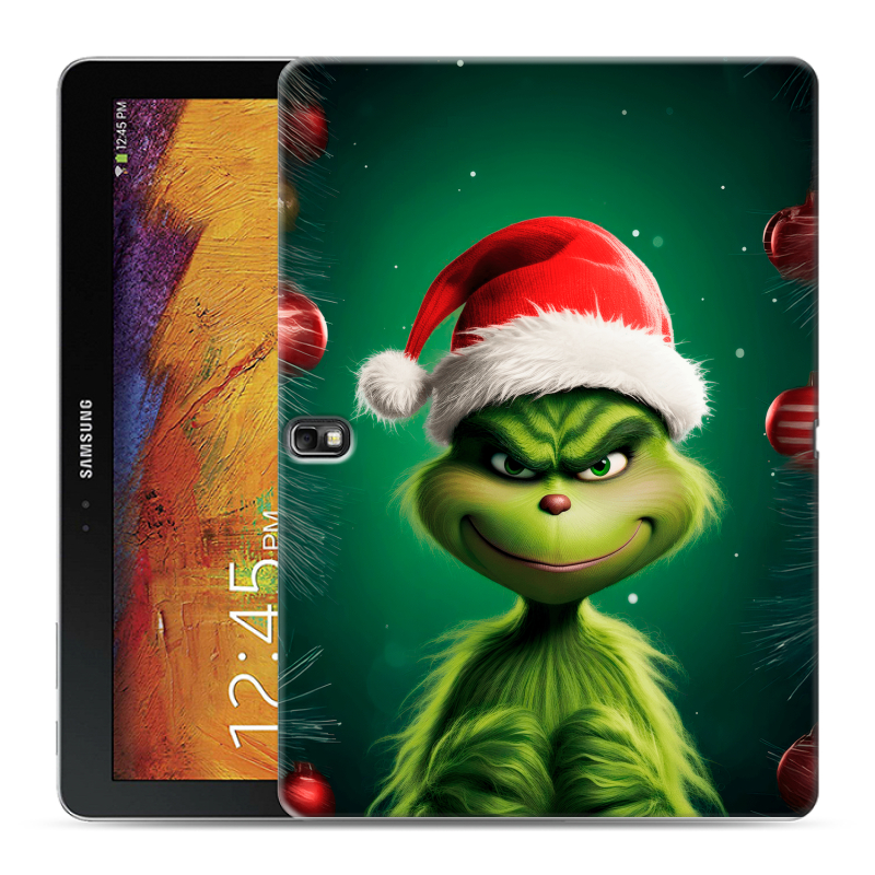 Силиконовый чехол на Samsung Galaxy Note 10.1 2014 editon с принтом Гринч Новый год Рождество Силиконовый чехол на Samsung Galaxy Note 10.1 2014 editon с принтом Гринч Новый год Рождество