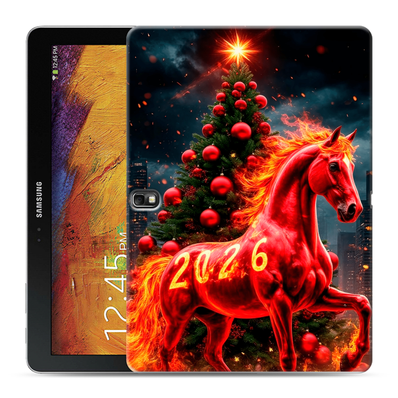 Силиконовый чехол на Samsung Galaxy Note 10.1 2014 editon с принтом Новый год Силиконовый чехол на Samsung Galaxy Note 10.1 2014 editon с принтом Новый год
