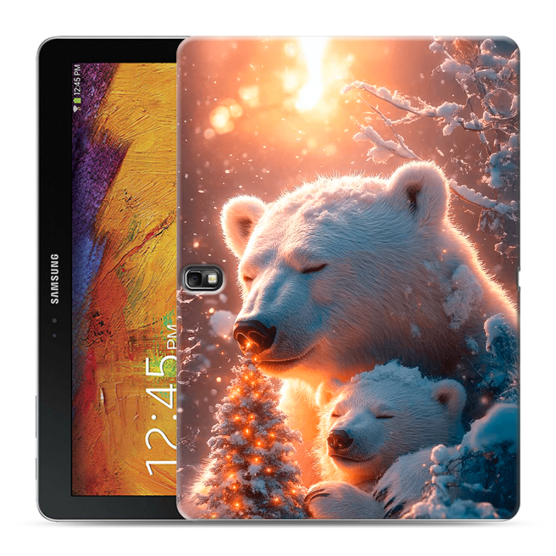 Силиконовый чехол на Samsung Galaxy Note 10.1 2014 editon с принтом Новый год Силиконовый чехол на Samsung Galaxy Note 10.1 2014 editon с принтом Новый год