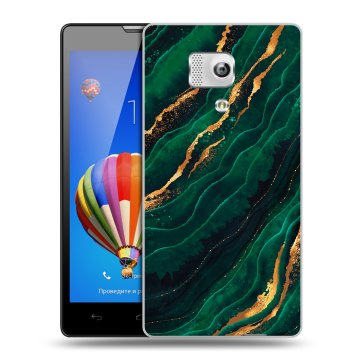 Пластиковый чехол на Huawei Honor 3 с принтом Мрамор зеленое золото Пластиковый чехол на Huawei Honor 3 с принтом Мрамор зеленое золото