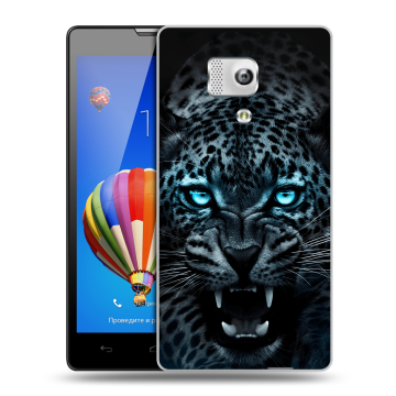 Пластиковый чехол на Huawei Honor 3 с принтом Темный леопард Пластиковый чехол на Huawei Honor 3 с принтом Темный леопард