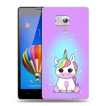 Пластиковый чехол на Huawei Honor 3 с принтом Единорог Пластиковый чехол на Huawei Honor 3 с принтом Единорог