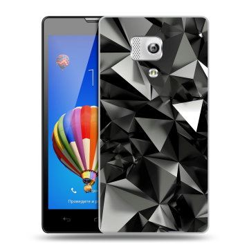 Пластиковый чехол на Huawei Honor 3 с принтом Черные кристаллы Пластиковый чехол на Huawei Honor 3 с принтом Черные кристаллы