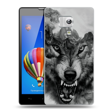 Пластиковый чехол на Huawei Honor 3 с принтом Волк Пластиковый чехол на Huawei Honor 3 с принтом Волк