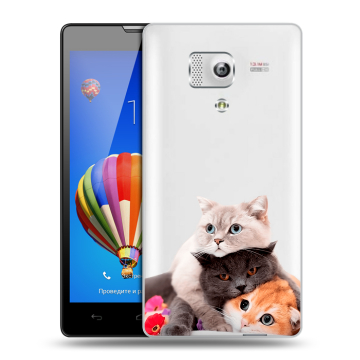 Пластиковый чехол на Huawei Honor 3 с принтом Кошки Пластиковый чехол на Huawei Honor 3 с принтом Кошки
