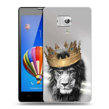 Пластиковый чехол на Huawei Honor 3 с принтом Лев с короной Пластиковый чехол на Huawei Honor 3 с принтом Лев с короной