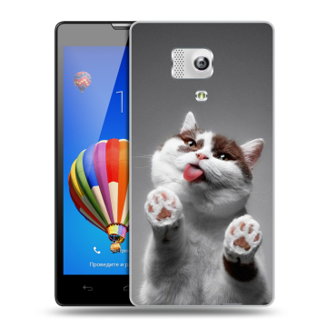 Пластиковый чехол на Huawei Honor 3 с принтом Коты Пластиковый чехол на Huawei Honor 3 с принтом Коты