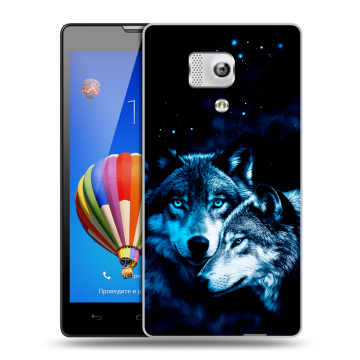 Пластиковый чехол на Huawei Honor 3 с принтом Волки Пластиковый чехол на Huawei Honor 3 с принтом Волки