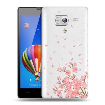 Пластиковый чехол на Huawei Honor 3 с принтом Ветка сакуры Пластиковый чехол на Huawei Honor 3 с принтом Ветка сакуры