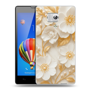 Пластиковый чехол на Huawei Honor 3 с принтом Цветы