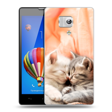Пластиковый чехол на Huawei Honor 3 с принтом Котята Пластиковый чехол на Huawei Honor 3 с принтом Котята