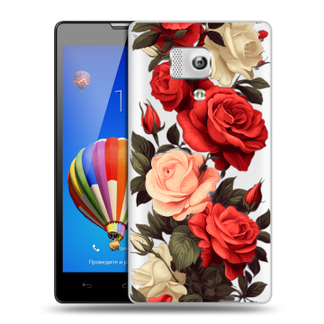 Пластиковый чехол на Huawei Honor 3 с принтом Розы Пластиковый чехол на Huawei Honor 3 с принтом Розы