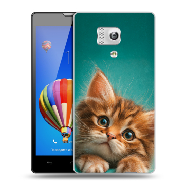 Пластиковый чехол на Huawei Honor 3 с принтом котенок