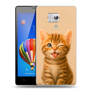 Пластиковый чехол на Huawei Honor 3 с принтом котенок Пластиковый чехол на Huawei Honor 3 с принтом котенок