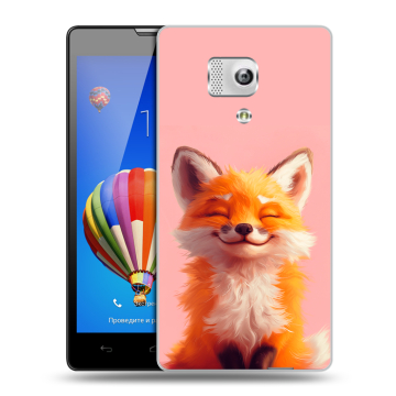 Пластиковый чехол на Huawei Honor 3 с принтом милая лиса