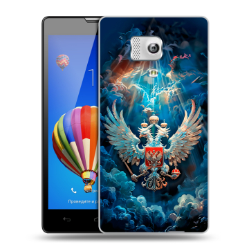 Пластиковый чехол на Huawei Honor 3 с принтом Герб флаг России Пластиковый чехол на Huawei Honor 3 с принтом Герб флаг России