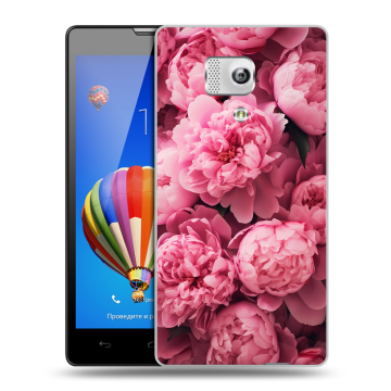 Пластиковый чехол на Huawei Honor 3 с принтом цветы пионы Пластиковый чехол на Huawei Honor 3 с принтом цветы пионы